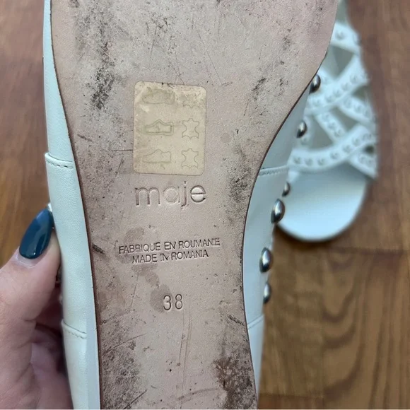 Maje White Studded Sandals - Picture 4 of 8